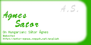 agnes sator business card