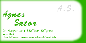 agnes sator business card